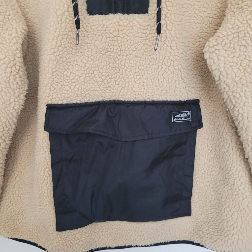 Eddie Bauer Chilali Hooded Fleece Anorak Pullover Jacket Womens Size L Oatmeal - Picture 4 of 9